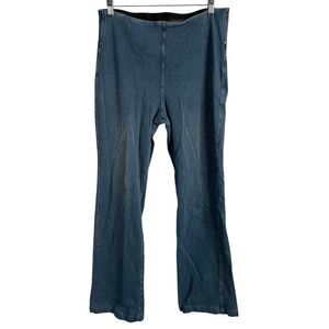 Lysse Womens High Waist Baby Bootcut Midwash Denim Leggings L Slimming Pullon